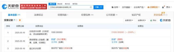 线上配资 饿了么旗下江苏公司增资至2.1亿 增幅2000%